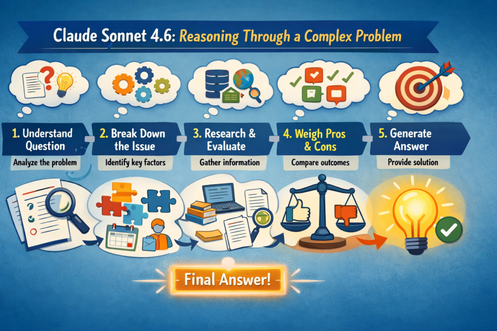 AI thinking trace showing step-by-step reasoning process in Claude Sonnet 4.6 and OpenAI o1